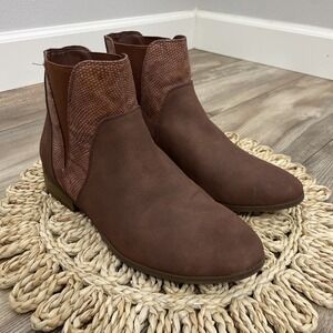 Roxy Women's Linn Faux Snake‎ Skin Ankle Chelsea Boots Size 8